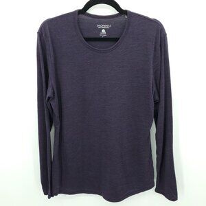 Seg'ments 100% Merino Wool Crew Neck Long Sleeve Base Layer Top L Purple